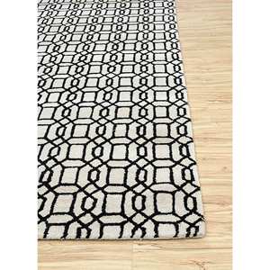 Tapis en laine et viscose gris et noir, tufté à la main, motif géométrique pour usage domestique - Taq-200 - Product Image 4