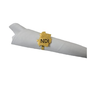 Rond de serviette en métal de conception fabriquée à la main plaqué or finition porte-serviettes anneau vaisselle de luxe décoration maison hôtel utilisation - Product Image 1