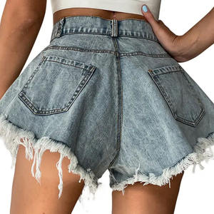 กางเกงขาสั้นผ้ายีนส์แบบแบ็กกี้ของผู้หญิง2025ฤดูร้อนระบายอากาศได้ดีมีสไตล์ด้วยเทคนิคการซักจากโรงงาน - Product Image 3