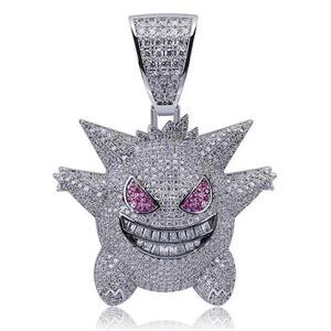Pendentif en forme de danger de diamant Moissanite entièrement glacé en argent sterling 925/bijoux hip hop - Product Image 1