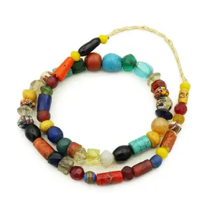 ลูกปัดแก้วชาวเวนิสโบราณเครื่องประดับลูกปัดแก้วชนเผ่าสีรัสเซียสีฟ้าแก่ทำลูกปัดคริสตัลโคมไฟลูกปัดแก้วใส่ทำงาน - Product Image 1