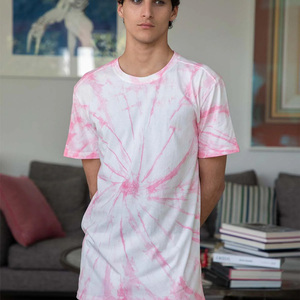 Streetgrace tie dye <b>tshirts</b> for men custom summer wear breathable cotton oem production with private label and logo design - Product Image 2