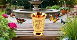 8.5 Ounce Brass Mint Julep Cup <b>Goblet</b> Tumbler Elegant 8.5 Ounce Capacity for Each Drink - Product Image 6