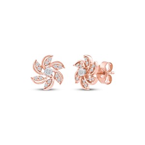 Pendientes de Diamantes Redondos Tallados en Forma de Molinillo, 0.13 Ct, Diamantes Cultivados en Laboratorio en Oro Sólido de 14K, para Uso Diario, Regalo para Mujer - Product Image 2