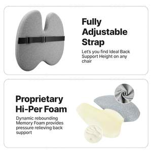 Cojín Ortopédico para Respaldo de Espuma Viscoelástica Frido Ultimate Pro, Funda Extraíble y Lavable, Forma Rectangular, Poliéster/Algodón - Product Image 5