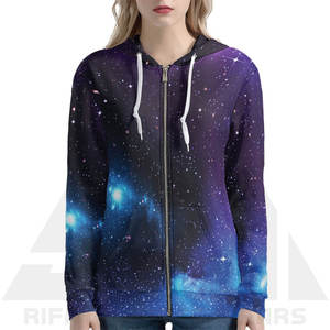 เสื้อฮู้ดซิปเทอร์รี่ลายท้องฟ้ายามค่ำคืนฤดูหนาว พิมพ์ลายดิจิทัล เนื้อผ้านุ่มพิเศษ ผ้าโพลีเอสเตอร์ผสม มีกระเป๋า - Product Image 3