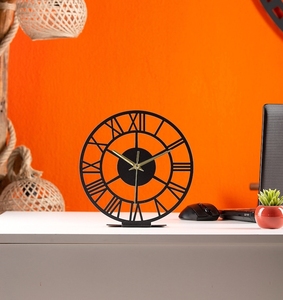 นาฬิกาตั้งโต๊ะโลหะคลาสสิกแบบโมเดิร์นเงียบสีทองแวววาวนาฬิกาแขวนผนังทองแดงพร้อมเข็มแสดงการตกแต่งบ้าน - Product Image 4