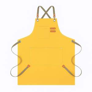 Tablier de cuisine en cuir et toile facile à nettoyer avec fermeture à pression pour le personnel des restaurants, des hôtels et de la restauration - Product Image 6