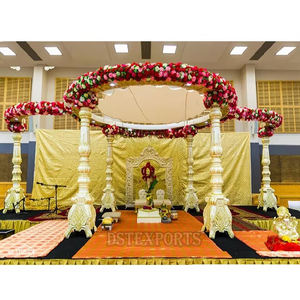 Maharani padmavati mandap ไม้แกะสลักที่ถอดออกได้หรูหราตกแต่งงานแต่งงานรอบแมนดาลัม USA การแต่งงานของแคนาดา - Product Image 5