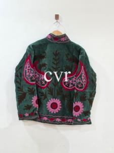 Handmade Velvet Suzani Embroidered Uzbek Eco-Friendly Women's Luxury Coat Outerwear Coat Winter <b>Boho</b> for Party Wear - Product Image 4