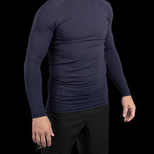 Rashguard de compresión azul marino personalizado para MMA / BJJ / Fitness OEM disponible - Product Image 2