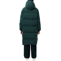 Damen Winter Übergroße Puffärmel-Jacke mit Abnehmbarer Kapuze Extra Lang Wasserabweisend Nylon Polyester-Gefüllt Gesteppt Isoliert