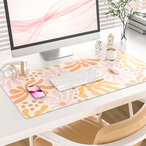 Tapis de souris de jeu en cuir PVC à fleurs ondulées, unilatéral, en cuir de chamois, ergonomique, confortable pour le bureau et la maison - Product Image 1