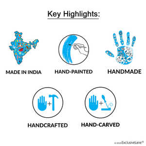 Madhubani Bride sculpté à la main bloc décor Sheesham bois panneau mural en bois - Product Image 4