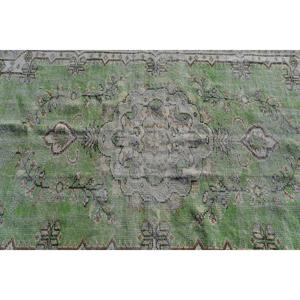Alfombra Turca Vintage de 5.3x9.4 pies, Alfombra Grande, Alfombra de Lana Verde - Product Image 5
