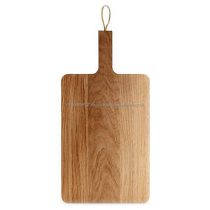 Planche à découper en bois d'acacia naturel de qualité supérieure, à grain bout, avec poignée, écologique, lavable au lave-vaisselle, rectangulaire, pour servir les aliments - Product Image 4