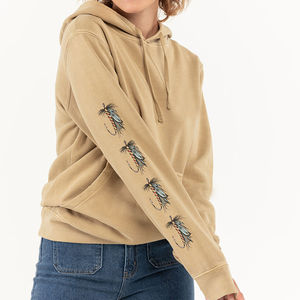 Vente en gros Sweat à capuche de sport d'hiver pour femmes, manches longues, cordon de serrage, teinture par cravate, coupe ample, tissu éponge, logo sur le devant, vêtements de sport chauds - Product Image 3