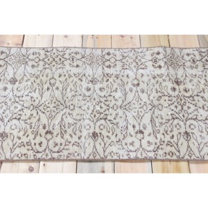 Tapis turc, tapis de couloir 2,1x10,3 pieds, tapis marron à motifs floraux - Product Image 3