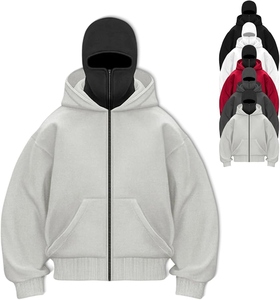 Sweat à capuche d'hiver pour homme 100% coton avec cagoule et double capuche pour un ajustement personnalisable par temps froid Sweat à capuche double capuche - Product Image 2