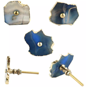 Perilla de gabinete de ágata y metal de latón AK en manija de lujo con acabado multicolor para muebles de puerta/muebles de estante - Product Image 2