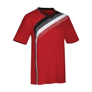Men's Yellow V-Neck Soccer Jersey Short Sleeve Moisture Wicking Striped Design Polyester Sport Apparel - Product Image 2