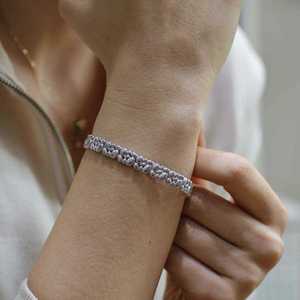 925 Sterling <b>Silver</b> Fusion Model <b>Cuff</b> <b>Bracelet</b> Fashion Oval Shape Jewelry - Product Image 1