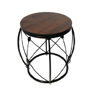 Muebles de mesa de centro de madera de mango y metal negro para el hogar y el restaurante muebles de mesa de hierro de tamaño personalizado con revestimiento en polvo - Product Image 4