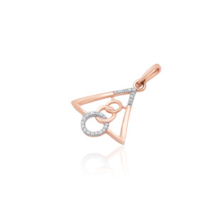 Elegante Colgante de Oro Rosa con Diamante Natural de 0.08 Quilates, Corte Brillante Redondo, Color HI, Claridad VS SI, Certificado IGI, para un Estilo Atemporal - Product Image 3