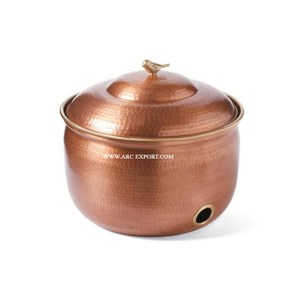 Macetas de manguera de cobre de forma redonda de diseño moderno de trabajo martillado perilla de gorrión de Calidad exclusiva para suministros de macetas de manguera de agua de jardinería - Product Image 1