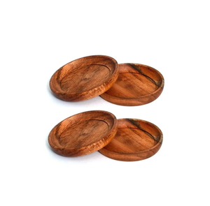 Plateau chargeur en bois d'acacia Assiette chargeur collation Pack décoration de mariage Plats à dîner en bois Plat à riz - Product Image 5