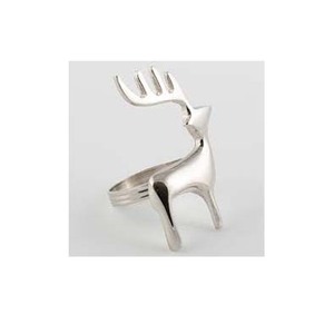 Decoración de mesa de comedor hecha a medida, vajilla de lujo, anillo de servilleta barato a granel con diseño de Reno pulido de plata de boda de alta calidad - Product Image 1