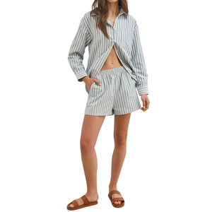 Conjunto sin Mangas con Estampado Digital, Informal, Ecológico, Transpirable, de Mezcla de Lino y Algodón, para Mujer, Fabricado en Vietnam, ODM/OEM - Product Image 6