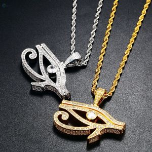 Colgante de Ojo de Horus con Diamante Cultivado en Laboratorio para Él, Plata de Ley 925, Estilo Hip Hop, Collar Estilo Rapero - Product Image 2