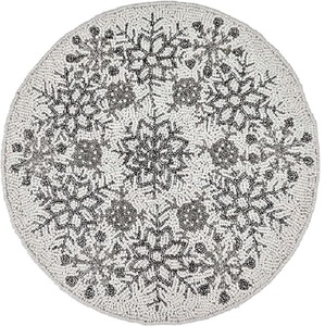High Standard Quality Irregular Shaped Cream Polyester <b>Bead</b> <b>Placemat</b> Kitchen Ware Product Dining Table Decorative Mat for Home - Product Image 2