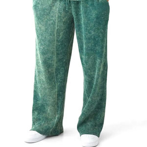 Latest Arrival Winter Plus Size Hooded Printed Eco Friendly Sportswear Sets Distressed Fleece Acid Wash Casual Flare Tracksuits - Product Image 3