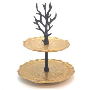 Plateau en marbre blanc certifié CE écologique de luxe et base en métal à 3 niveaux pour gâteaux - Product Image 6