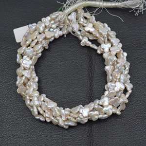 Perlas de Agua Dulce Naturales Blancas de 11 mm y 12 mm, Cuentas Triangulares Irregulares de Fantasía, Piedras Preciosas Lisas, Perlas Reales para la Fabricación de Joyas y Accesorios - Product Image 2