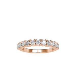 Alliance de mariage demi-éternité en diamant de laboratoire de 1,00 carat, certifiée SGL, or massif 14 carats, sertie à griffes, diamant rond pour femmes - Product Image 1