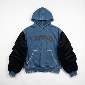 Sudadera con Capucha de Invierno para Mujer 2026, 500gsm, Algodón, Terciopelo, Denim, Estampado 3D, Top Corto, Estilo Urbano, Fabricante - Product Image 1