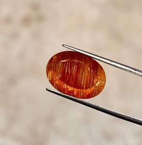 Piedra preciosa ovalada facetada de rutilo dorado natural para la fabricación de joyas piedras preciosas sueltas de corte rutailed raras - Product Image 3