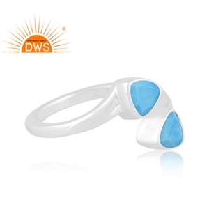 Best Selling Fine Sterling Silver Turquoise Gemstone <b>Adjustable</b> <b>Ring</b> Custom Jewelry Manufacturer - Product Image 3