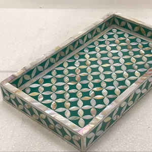 Plateau d'incrustation d'os au design unique Plateau d'incrustation d'os indien ou maison moderne au prix de gros par HF CRAFTS - Product Image 1