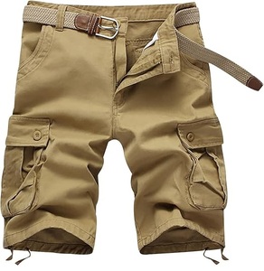 Pantalones cortos Cargo de alta calidad de talla grande para hombre, pantalones para correr en la playa con doble rodilla, pantalones cortos Cargo de algodón 100% transpirables - Product Image 1