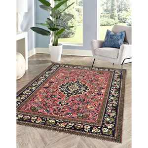 Vintage Pattern Printed <b>Rug</b> - Green & Black Luxury <b>Turkish</b> <b>Rug</b>,Chenille <b>Rug</b> - Product Image 4