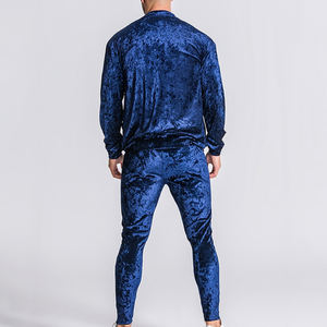 Wholesale Men <b>Velvet</b> Tracksuit Customized Logo Printing High Quality Light Weight Professional Men Tracksuit - Product Image 3