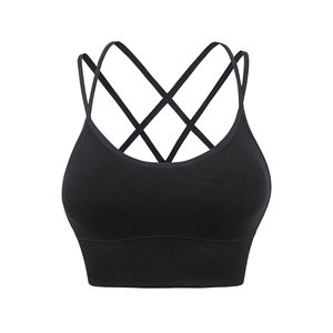 Sujetador deportivo para mujer Yoga de talla grande sin espalda crop top fitness Running Sujetador de Yoga a prueba de golpes Hueco Extraíble Copas Yoga Sujetador deportivo - Product Image 1
