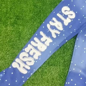 Survêtement personnalisé Kivotech, lourd, ample, imprimé intégral, avec strass, coupe courte, délavé à l'acide, pantalon de survêtement évasé pour homme - Product Image 3