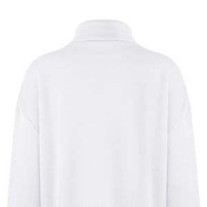 Usine en gros automne hiver chaud hauts tricotés côtelé demi fermeture éclair col haut col roulé sweat pour les femmes à manches longues - Product Image 4