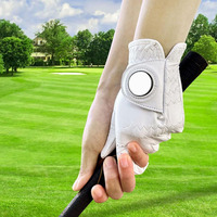 Gran oferta de guantes de Golf de piel de oveja transpirables de alto rendimiento para adultos nueva tendencia antideslizante blanco Premium Grip cuero genuino