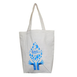 100% sac fourre-tout en toile de coton biologique Logo personnalisé sérigraphié sac d'épicerie Portable pliable écologique bas prix - Product Image 6